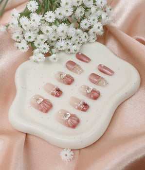 Pink Jade Heart Drops